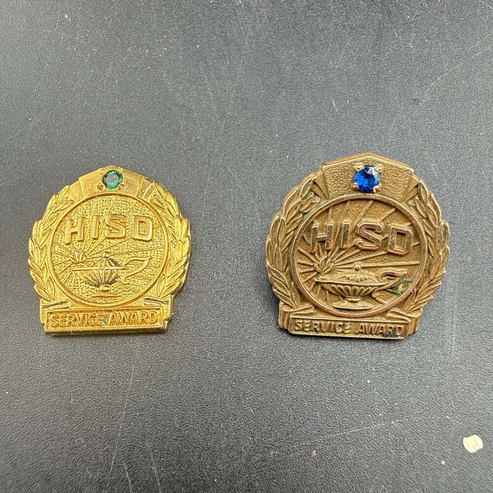 Lot Of 2 Gold 10k Service Award Pins HISD